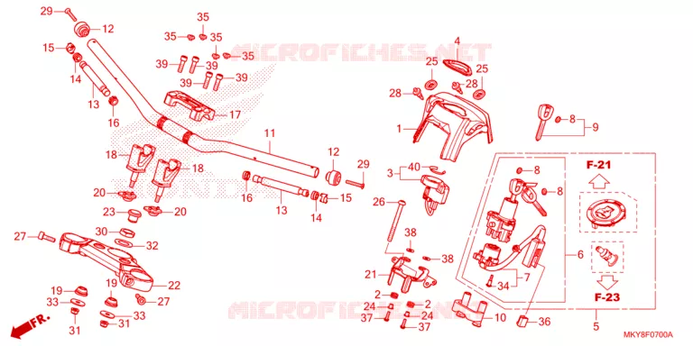 GUIDON - TE DE FOURCHE Honda MOTO 650 CB 2023  CB650RAP