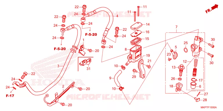 MAITRE CYLINDRE DE FREIN ARRIERE Honda MOTO 500 CBR 2021  CBR500RAM