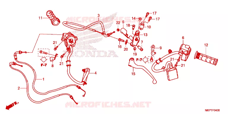LEVIER DE GUIDON - CABLE - COMMODO Honda MOTO 500 CBR 2023  CBR500RAN
