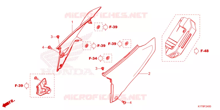 COUVERCLES LATERAUX Honda MOTO 300 CRF 2023  CRF300LDP
