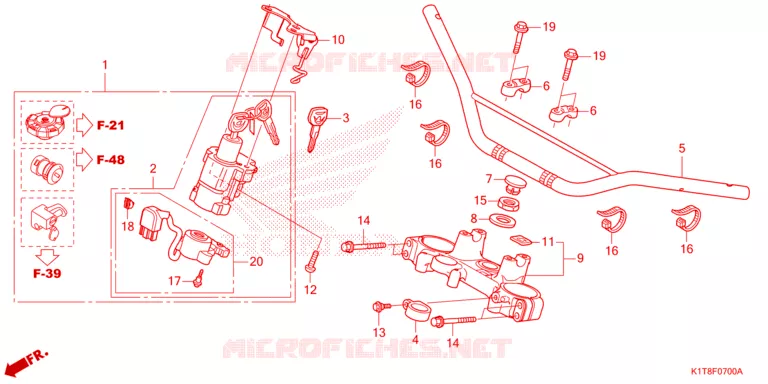 GUIDON - TE DE FOURCHE Honda MOTO 300 CRF 2023  CRF300LDP