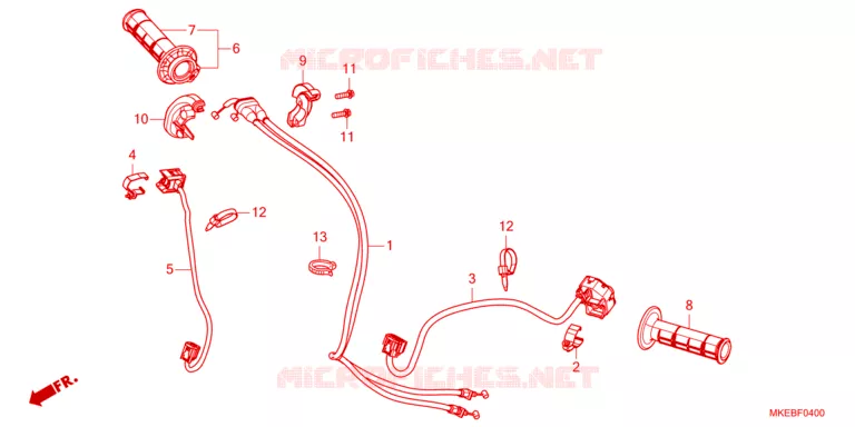 LEVIER DE GUIDON - CABLE - COMMODO Honda MOTO 450 CRF 2023  CRF450RXP