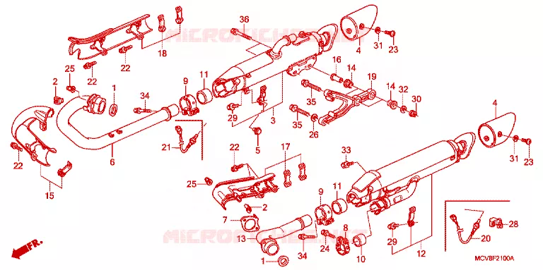 SILENCIEUX D'ECHAPPEMENT Honda ATV 1000 TALON 2023  SXS1000S2RP