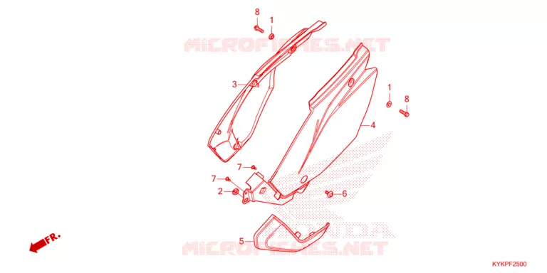 COUVERCLES LATERAUX Honda MOTO 110 CRF 2024  CRF110FR
