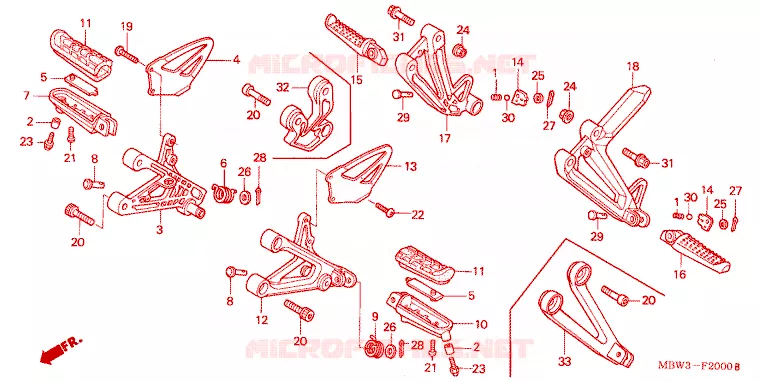 REPOSE PIED Honda MOTO 600 CBR 2001  CBR600F1