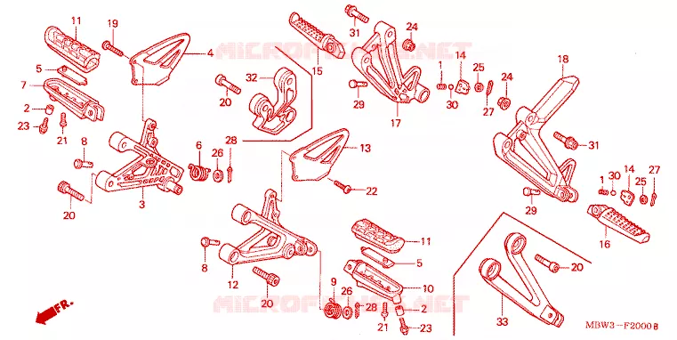 REPOSE PIED Honda MOTO 600 CBR 2001  CBR600F1