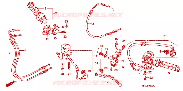 LEVIER DE GUIDON - CABLE - COMMODO Honda MOTO 600 CBR 2007  CBR600RR7