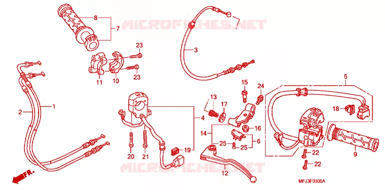 LEVIER DE GUIDON - CABLE - COMMODO Honda MOTO 600 CBR 2007  CBR600RR7
