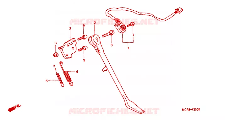 BEQUILLE Honda MOTO 750 VT 2002  VT750DC2