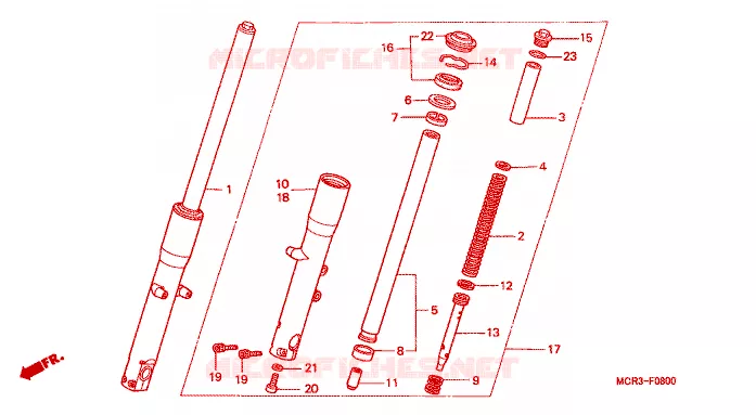 FOURCHE Honda MOTO 750 VT 2002  VT750DC2