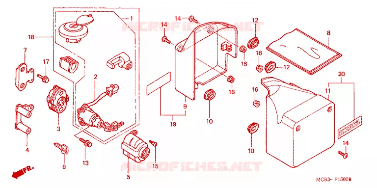 COUVERCLES LATERAUX Honda MOTO 750 VT 2002  VT750DC2