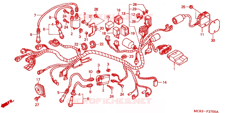 FAISCEAU DES FILS Honda MOTO 750 VT 2002  VT750DC2