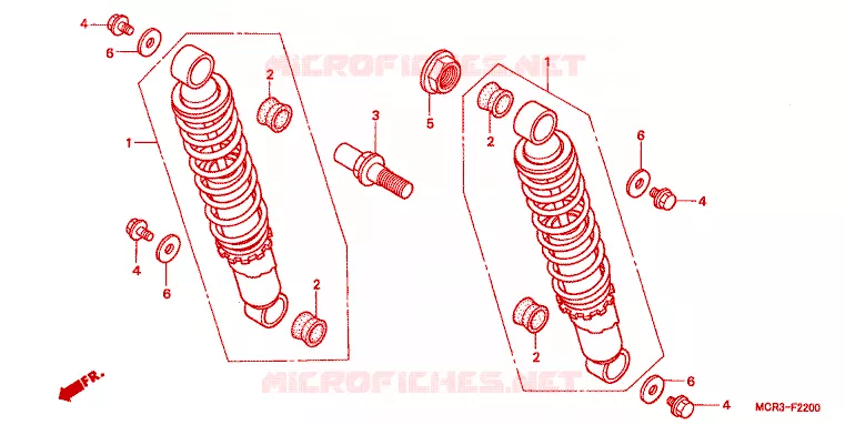 AMORTISSEUR ARRIERE Honda MOTO 750 VT 2001  VT750DC1