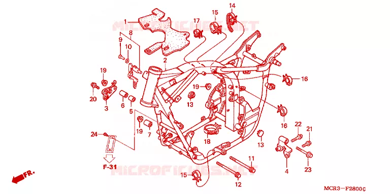 CADRE Honda MOTO 750 VT 2001  VT750DC1