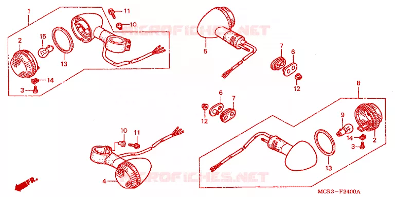 CLIGNOTANT Honda MOTO 750 VT 2001  VT750DC1