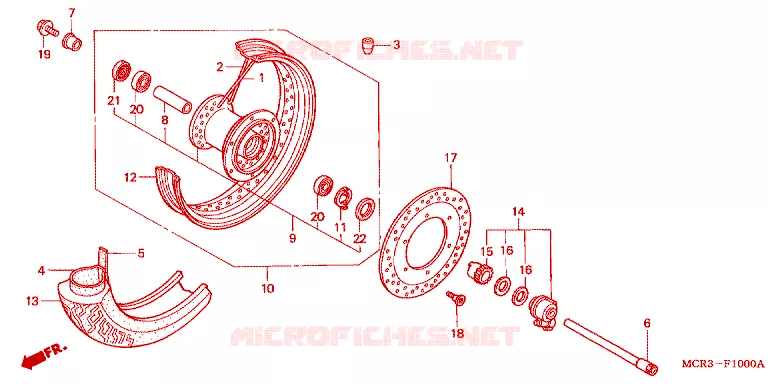 ROUE AVANT Honda MOTO 750 VT 2001  VT750DC1
