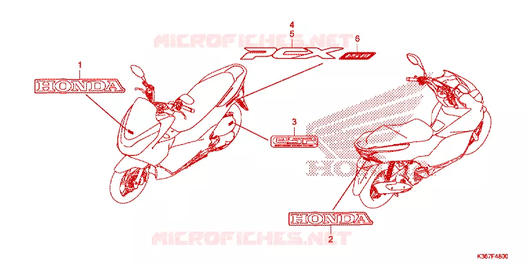 AUTOCOLLANTS Honda SCOOTER 150 PCX 2016  WW150EX2F