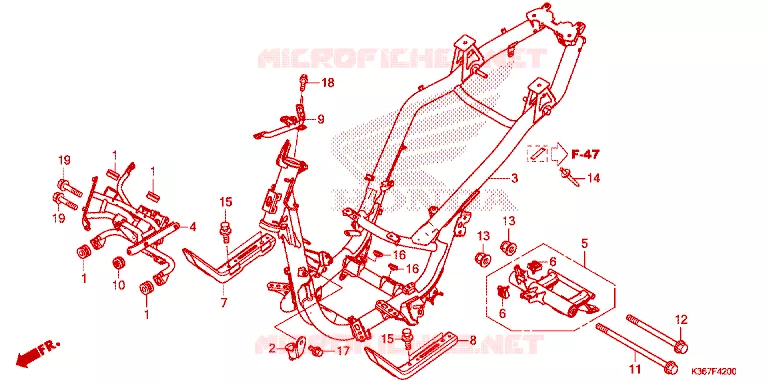 CADRE Honda SCOOTER 150 PCX 2016  WW150EX2F