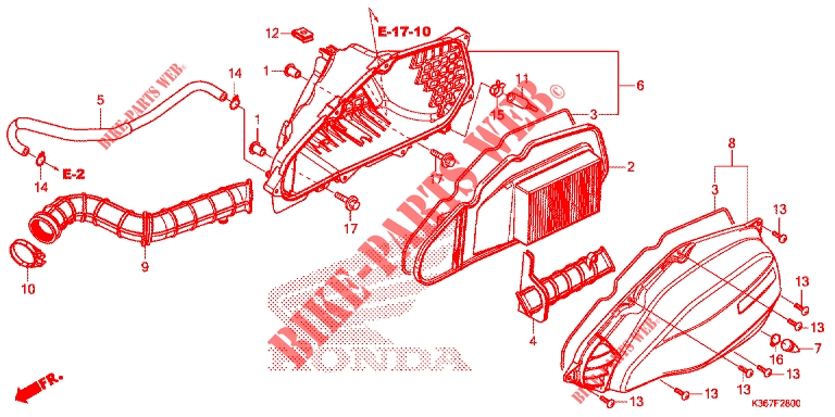 FILTRE A AIR pour Honda PCX 150 de 2015