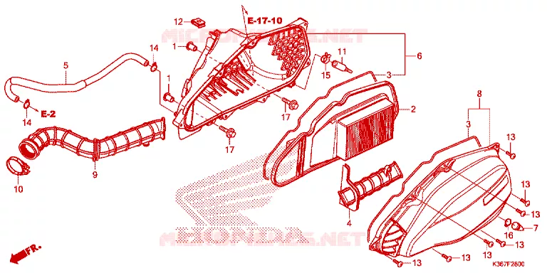 FILTRE A AIR Honda SCOOTER 150 PCX 2016  WW150EX2F