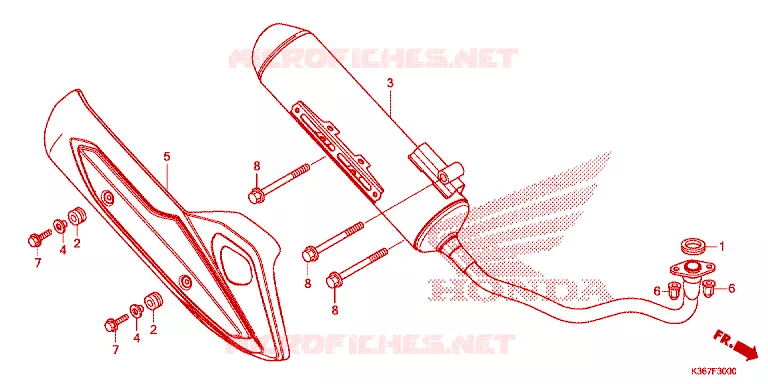 SILENCIEUX D'ECHAPPEMENT Honda SCOOTER 150 PCX 2015  WW150EX2F