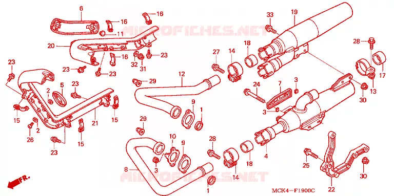 SILENCIEUX D'ECHAPPEMENT Honda MOTO 1100 SHADOW 2000  VT1100C2Y_A