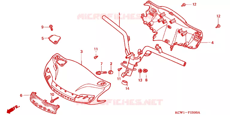 GUIDON - CARENAGE Honda SCOOTER 125 SPACY 2003  CHA1253