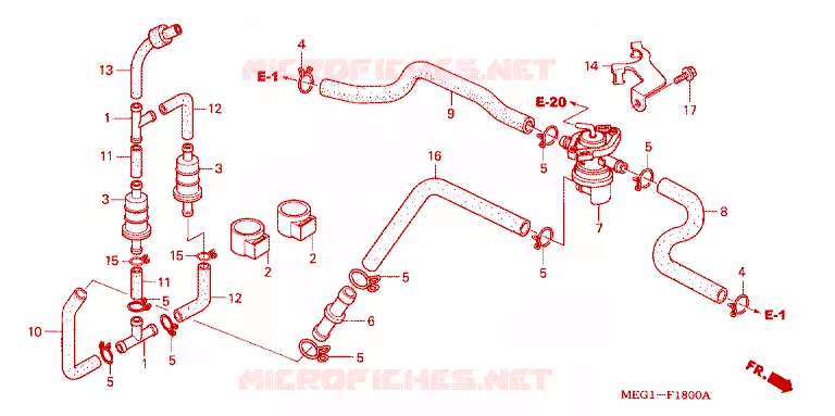 COMMANDE INJECTION D'AIR SOUPAPE Honda MOTO 750 SHADOW 2004  VT750CA4_J