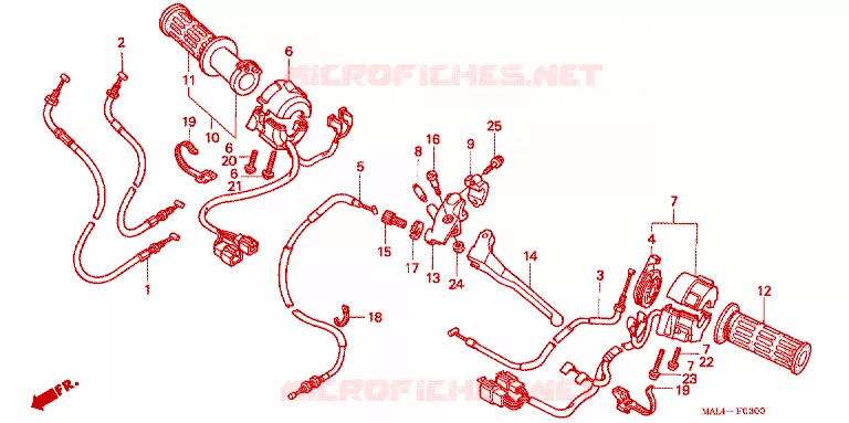 COMMODOS - POIGNEES Honda MOTO 600 CBR 1998  CBR600SEW