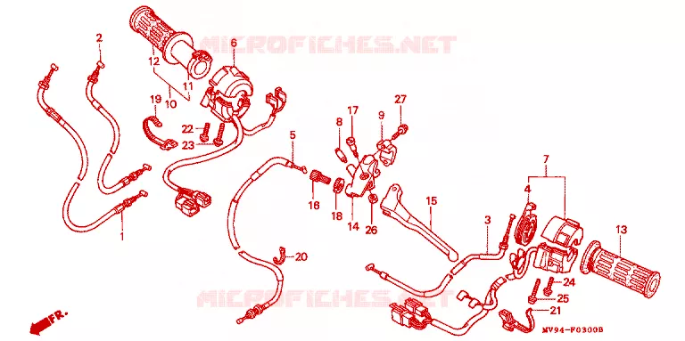 COMMODOS - POIGNEES Honda MOTO 600 CBR 1996  CBR600SET