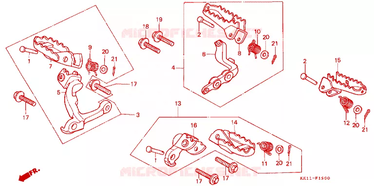 REPOSE PIED Honda MOTO 250 XR 1987  XR250RH