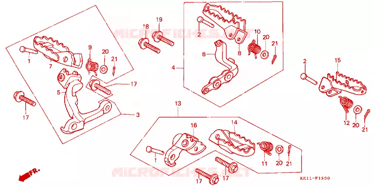 REPOSE PIED Honda MOTO 250 XR 1985  XR250RF