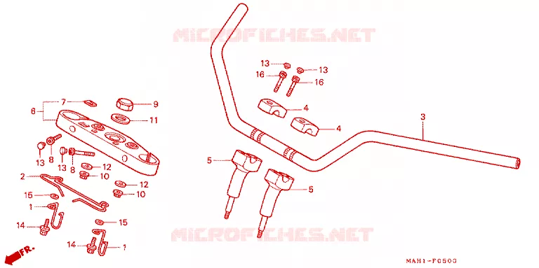 GUIDON - TE DE FOURCHE Honda MOTO 1100 SHADOW 1995  VT1100C2S