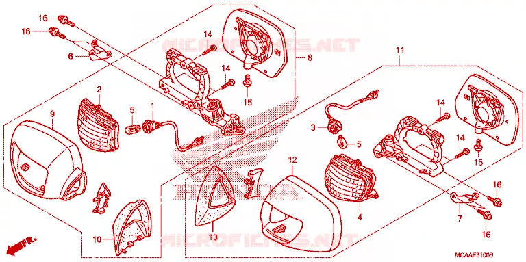 CLIGNOTANT - RETROVISEUR Honda MOTO 1800 GOLD-WING 2007  GL18007