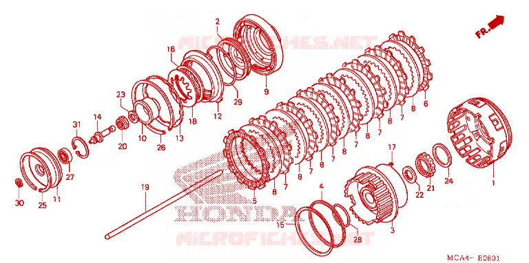 EMBRAYAGE Honda MOTO 1800 GOLD-WING 2007  GL18007