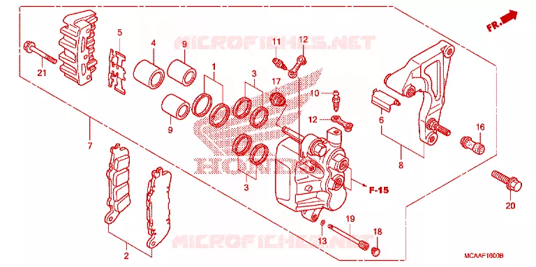ETRIER DE FREIN ARRIERE Honda MOTO 1800 GOLD-WING 2007  GL18007