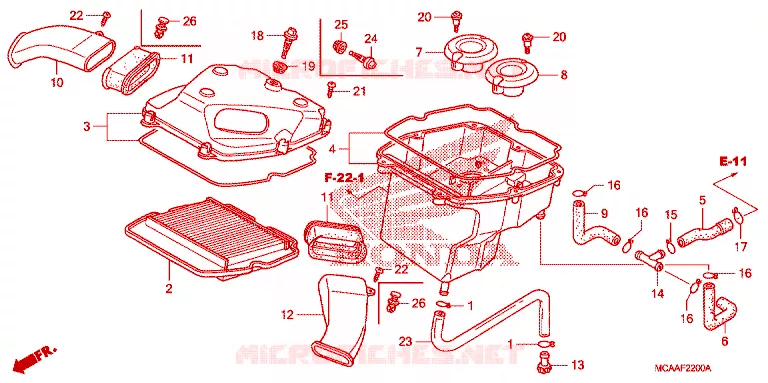 FILTRE A AIR Honda MOTO 1800 GOLD-WING 2007  GL18007