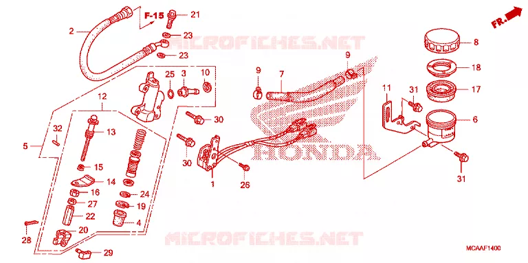 MAITRE CYLINDRE DE FREIN ARRIERE Honda MOTO 1800 GOLD-WING 2007  GL18007