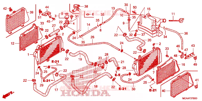 RADIATEUR Honda MOTO 1800 GOLD-WING 2007  GL18007