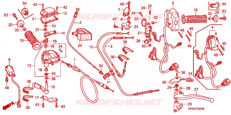 LEVIER DE GUIDON - CABLE - COMMODO Honda ATV 500 FOURTRAX 2007  TRX500FM7