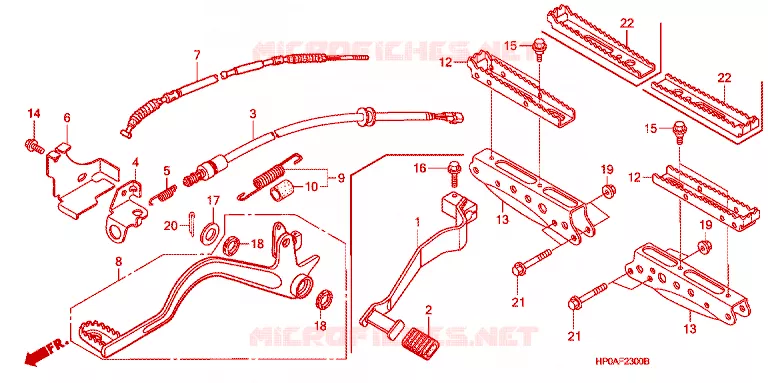 REPOSE PIED - PEDALE Honda ATV 500 FOURTRAX 2007  TRX500FPE7