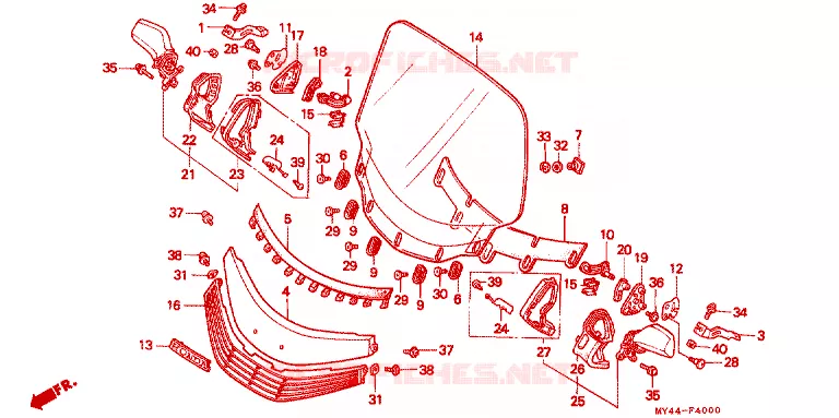 PARE-BRISE Honda MOTO 1500 GOLD-WING 1993  GL1500AP