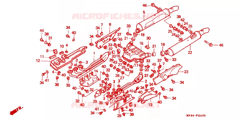 SILENCIEUX D'ECHAPPEMENT Honda MOTO 1500 GOLD-WING 1993  GL1500AP