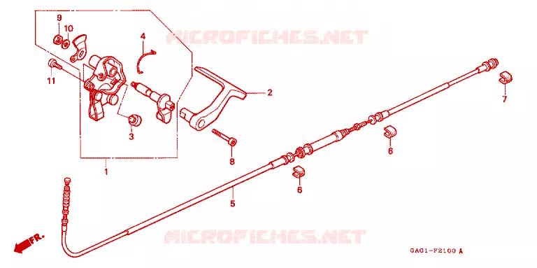FREIN DE PARKING Honda SCOOTER 50 GYRO 2004  TC504_W