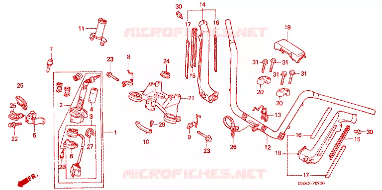 GUIDON Honda MOTO 1500 GOLD-WING 1999  GL1500AX