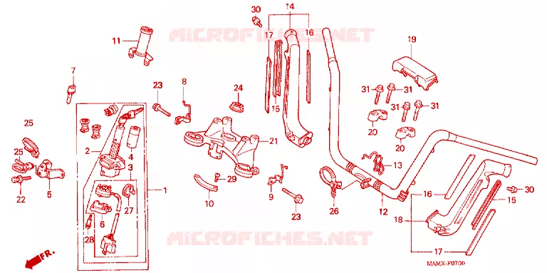 GUIDON Honda MOTO 1500 GOLD-WING 2000  GL1500AY