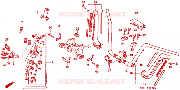 GUIDON Honda MOTO 1500 GOLD-WING 1989  GL1500K