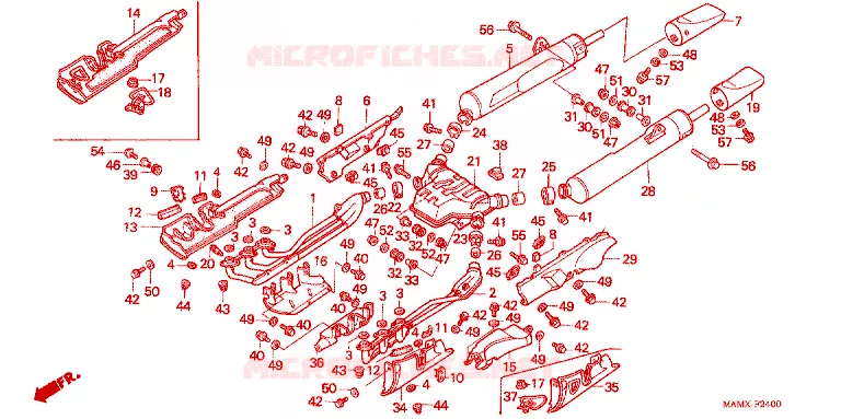 SILENCIEUX D'ECHAPPEMENT Honda MOTO 1500 GOLD-WING 1999  GL1500AX