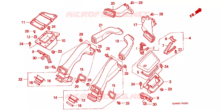 CONDUIT D'AIR Honda MOTO 1500 GOLD-WING 2000  GL1500AY
