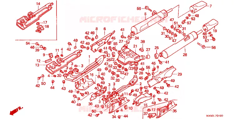 SILENCIEUX D'ECHAPPEMENT Honda MOTO 1500 GOLD-WING 2000  GL1500AY